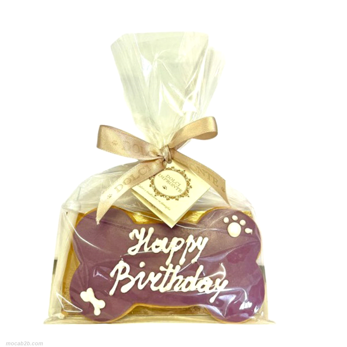 Biscotto in pasta frolla fatto a mano e decorato ad uno ad uno dai maestri pasticceri di Dolci Impronte. 