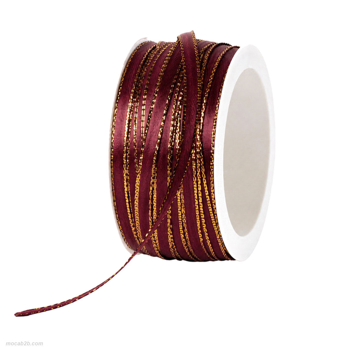 DOUBLE FACE SATIN BORDEAUX/ORO mm6x50mt 