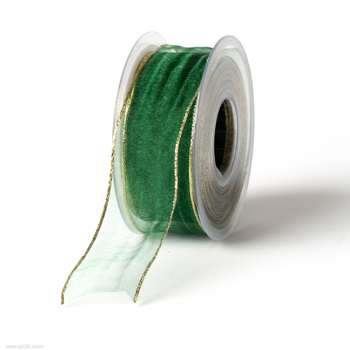 CHIFFON VERDE BORDO ORO mm40x20mt 