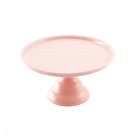 Alzata in melamina rosa diametro cm 23, altezza cm 12. Indispensabile per completare la tavola, presentare torte e per le confettate. 