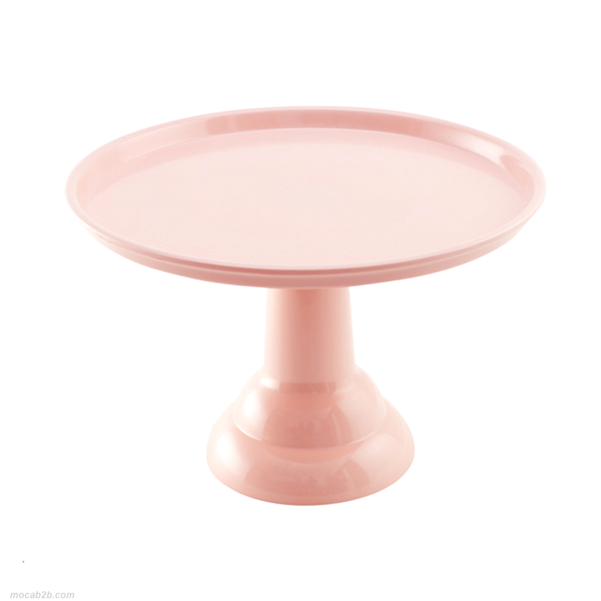 Alzata in melamina rosa diametro cm 30, altezza cm 20. Indispensabile per completare la tavola, presentare torte e per le confettate. 