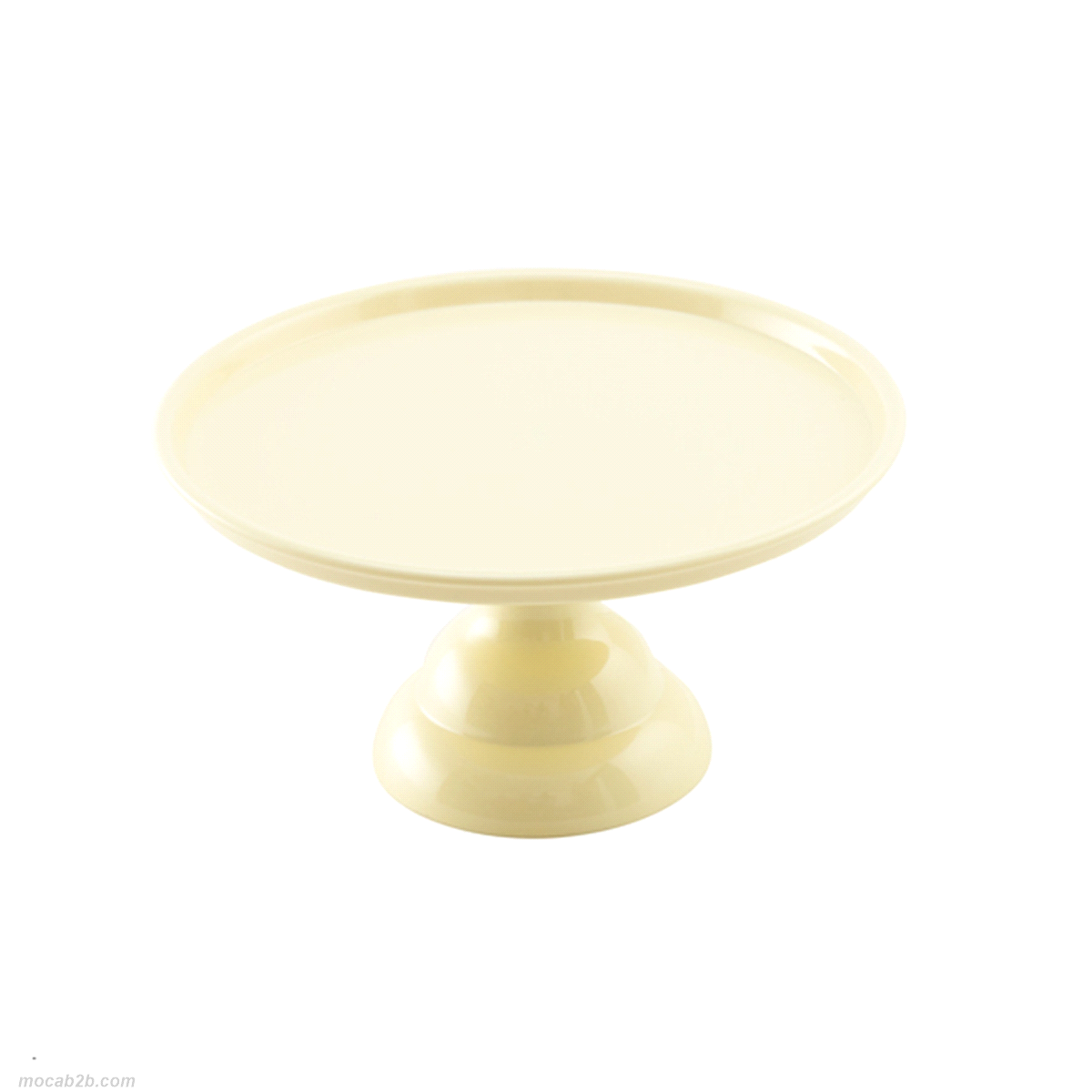 Alzata in melamina crema diametro cm 23, altezza cm 12. Indispensabile per completare la tavola, presentare torte e per le confettate. 