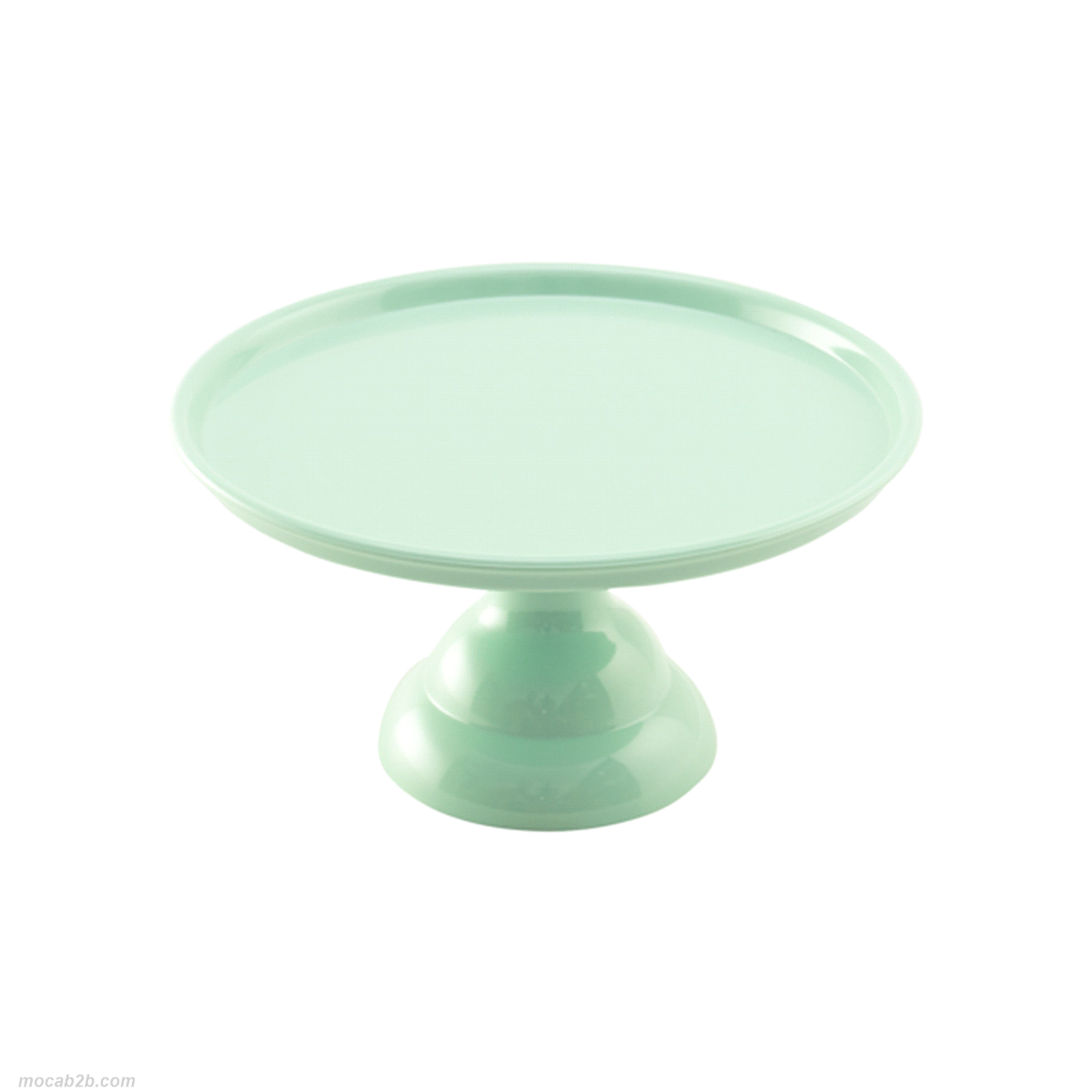 Alzata in melamina menta diametro cm 23, altezza cm 12. Indispensabile per completare la tavola, presentare torte e per le confettate. 
