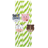 Descrizione articolo in fatturazione: CANNUCCE CARTA HAPPY FARM h.20 x10pz  ... 