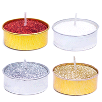 TEALIGHT GLITTER COL.ASS.4x4h2x3pz 