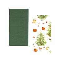 Tovaglioli carta decoro albero verde, pacchi, lanterne x 16pezzi. Misura: 33x33cm. 