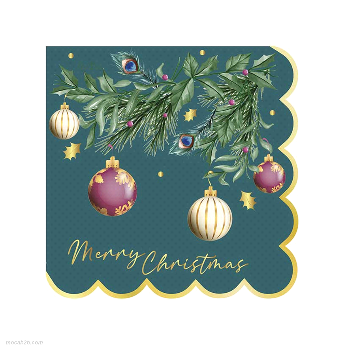 Tovaglioli carta christmas dandy ottanio con smerlo x 16pezzi. Misura: 33x33cm. 