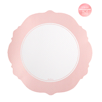 Sottopiatti carta liberty bianco  bordo rose oro confezione da 4 pezzi. 