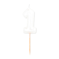 CANDELINA PERLATA N. 1 BIANCO h8(12) 