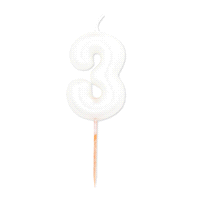 CANDELINA PERLATA N. 3 BIANCO h8(12) 