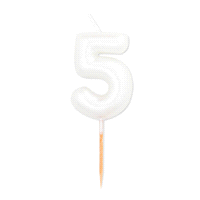 CANDELINA PERLATA N. 5 BIANCO h8(12) 