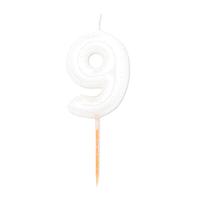 CANDELINA PERLATA N. 9 BIANCO h8(12) 