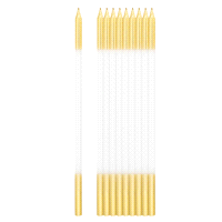 Descrizione articolo in fatturazione: CANDELINA BIANCO/ORO h14,5 x10pz(24)  ... 