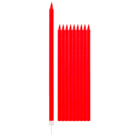CANDELINE ROSSE CON SUPPORTO h15,5x10pz 