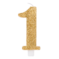 CANDELINA GLITTER N. 1 ORO h9,5(12) 