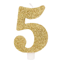 CANDELINA GLITTER N. 5 ORO h9,5(12) 