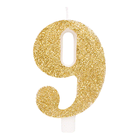 CANDELINA GLITTER N. 9 ORO h9,5(12) 