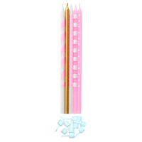 CANDELE STELO ROSA cm15,5 x10pz 