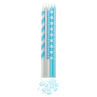 CANDELE STELO AZZURRO cm15,5 x10pz 