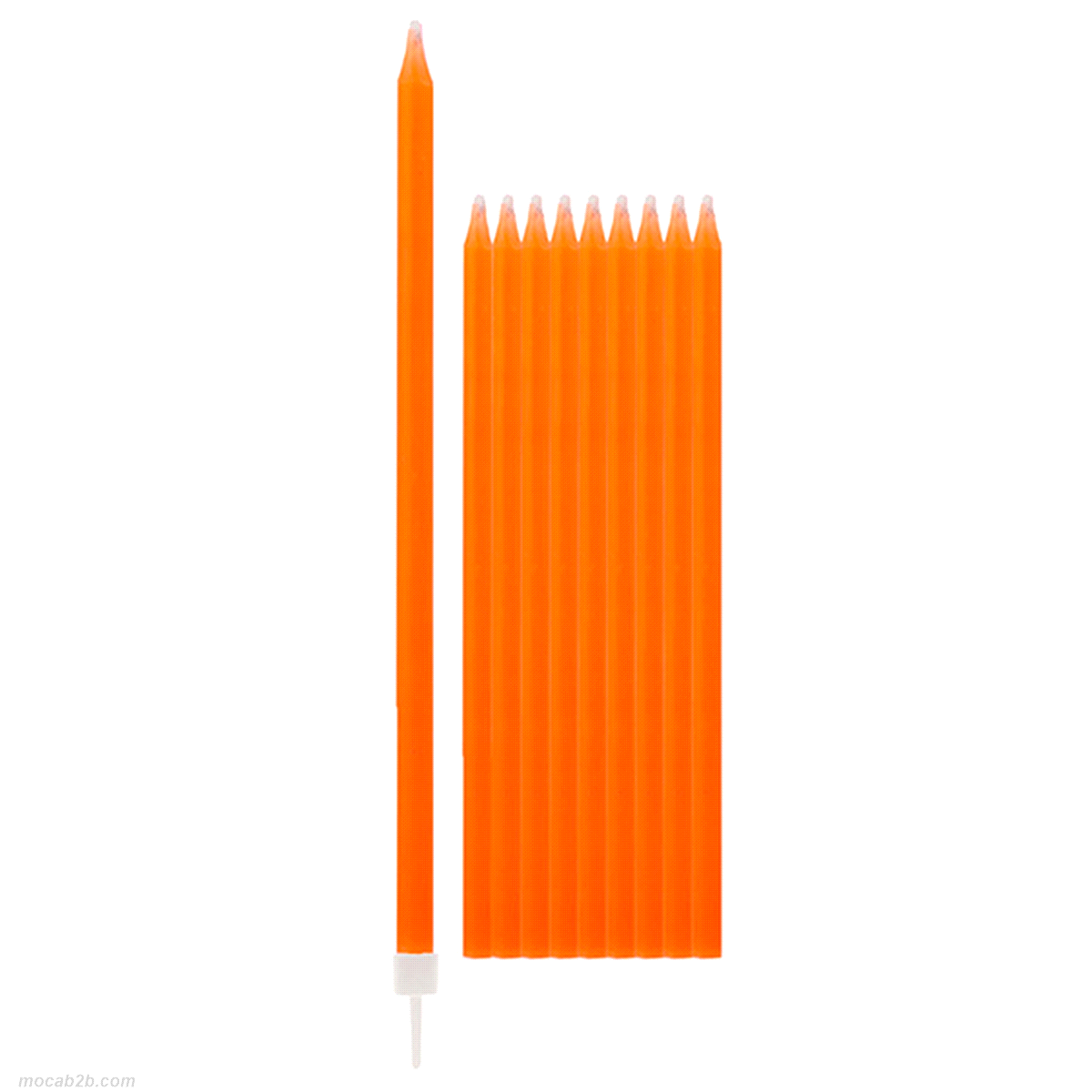 CANDELINE ARANCIO CON SUPPORTO h15,5x10pz 