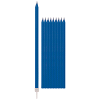 CANDELINE BLU CON SUPPORTO h15,5x10pz 