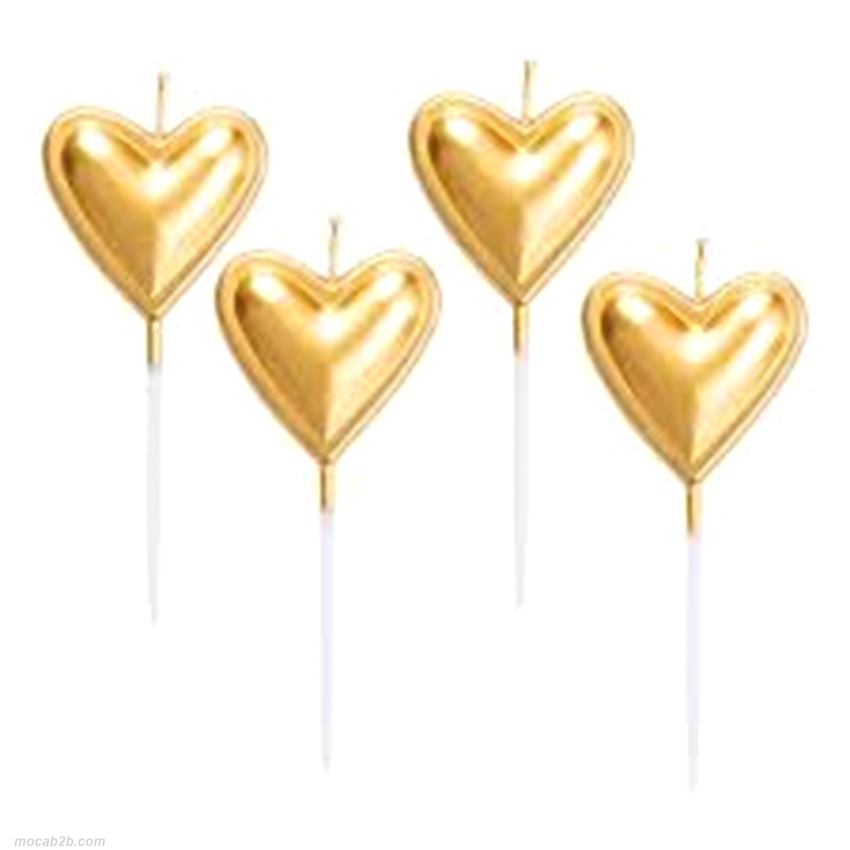 CANDELINE CUORE ORO METAL 8cm x5pz 
