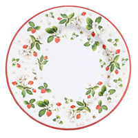 Piatti carta tondi la fraise chic x 8 pezzi, diametro 27 cm. 