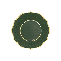 Piatti carta liberty verdone con bordo oro @21 confezione da 8 pezzi. 
