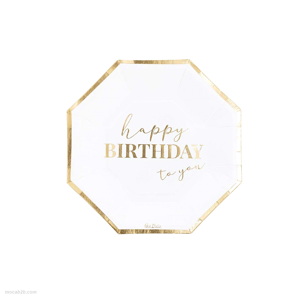 Piatti carta happy birthday to you bianco x 8 pezzi, diametro 19cm. 
