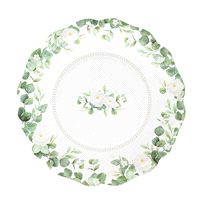 Piatti tondi new liberty romantic verde x 8 pezzi, diametro 27 cm. 