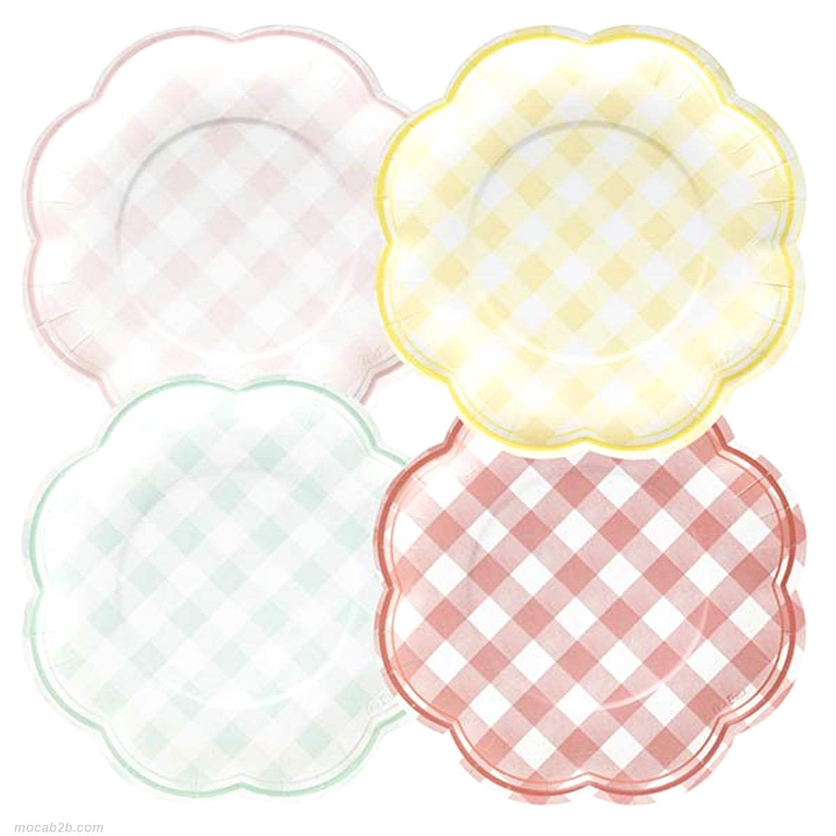 Piatti carta damier in quattro colori assortiti x 8 pezzi, diametro 20cm. 