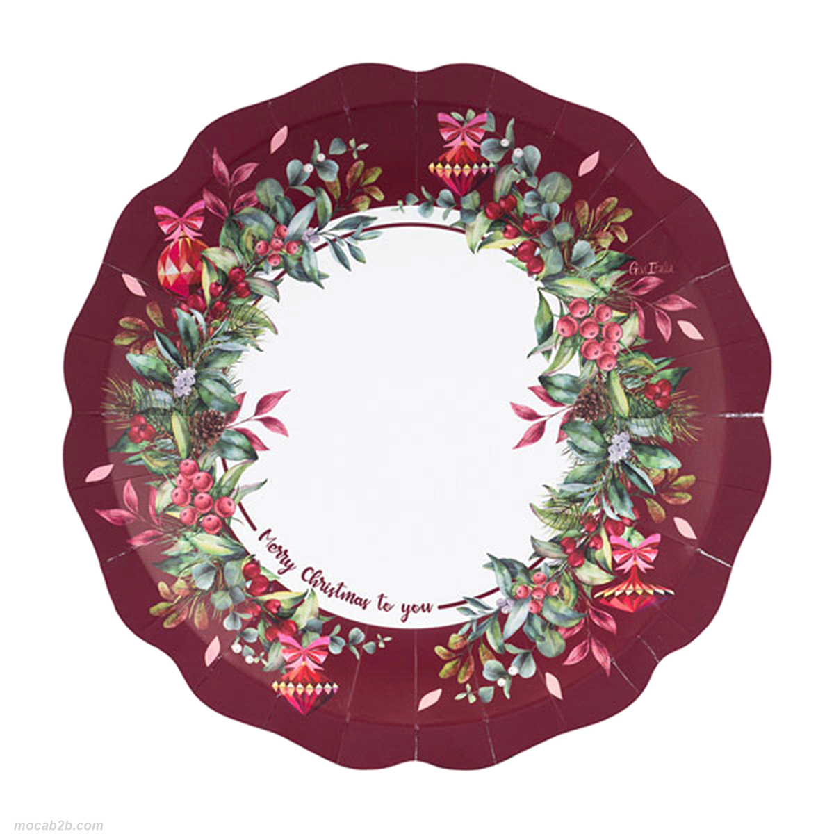 Piatti carta la liberty cherry christmas @27 confezione da 8 pezzi. 