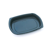 50 pz vassoi gastronomia 240x150x45 mm 650 ml 17,9 g PP nero. COPERCHIO codice:  ILI30128 