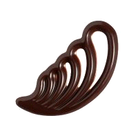 Cioccolato fondente. Lunghezza: 60 mm.Peso di una singola decorazione: 1,6 g (circa). 