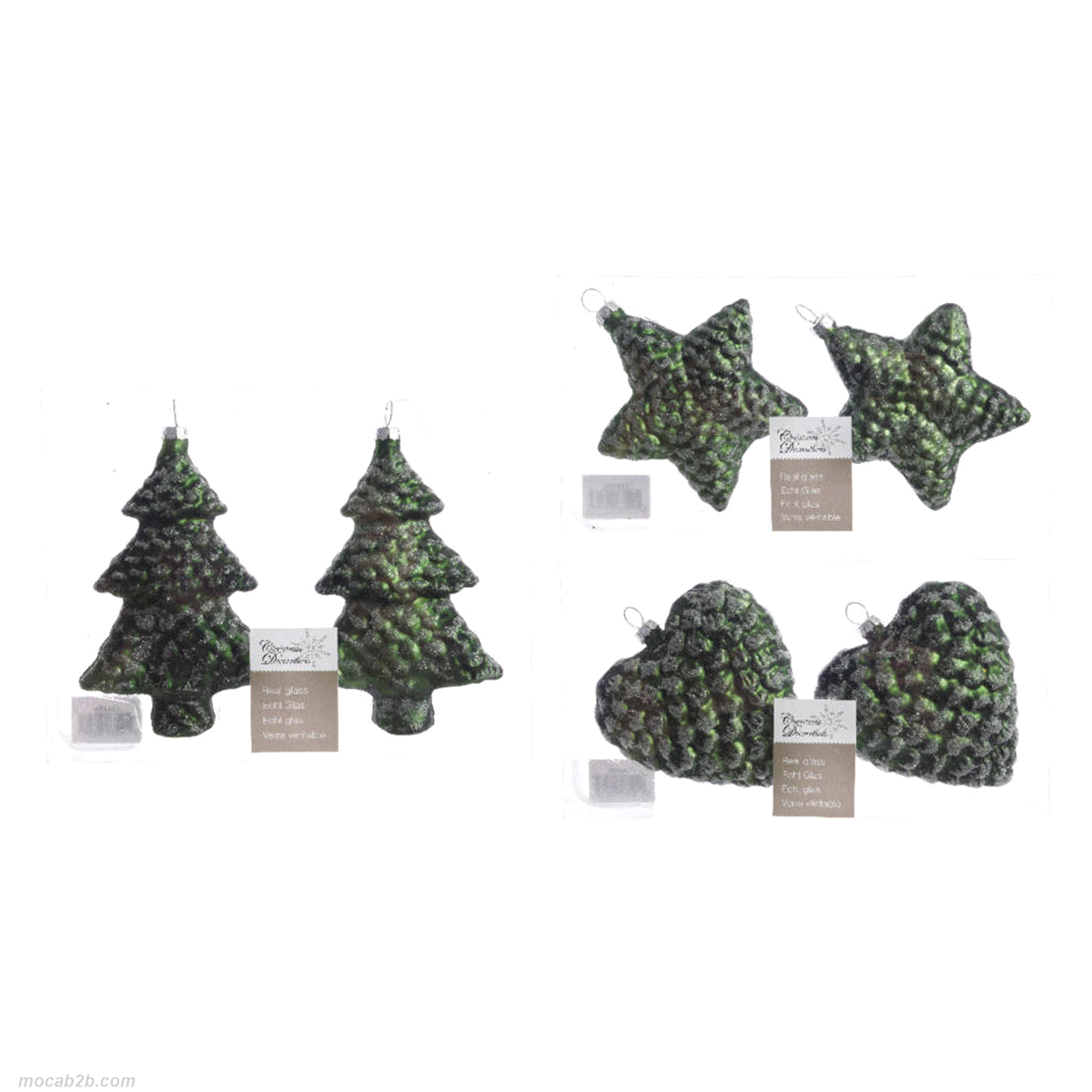 DECORI VERDE PINO VETRO ASSORT.x2pz 