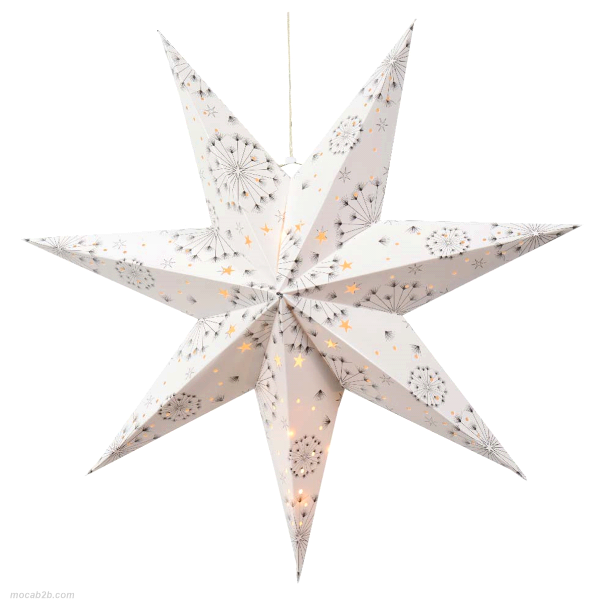 Stella bianca led bianco caldo da interno. Misure: 17x60 h.60cm. 