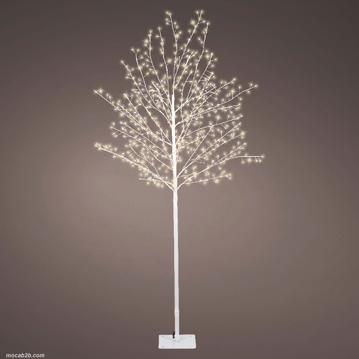 Albero bianco in pvc da esterno con 480 led bianco caldo. 
