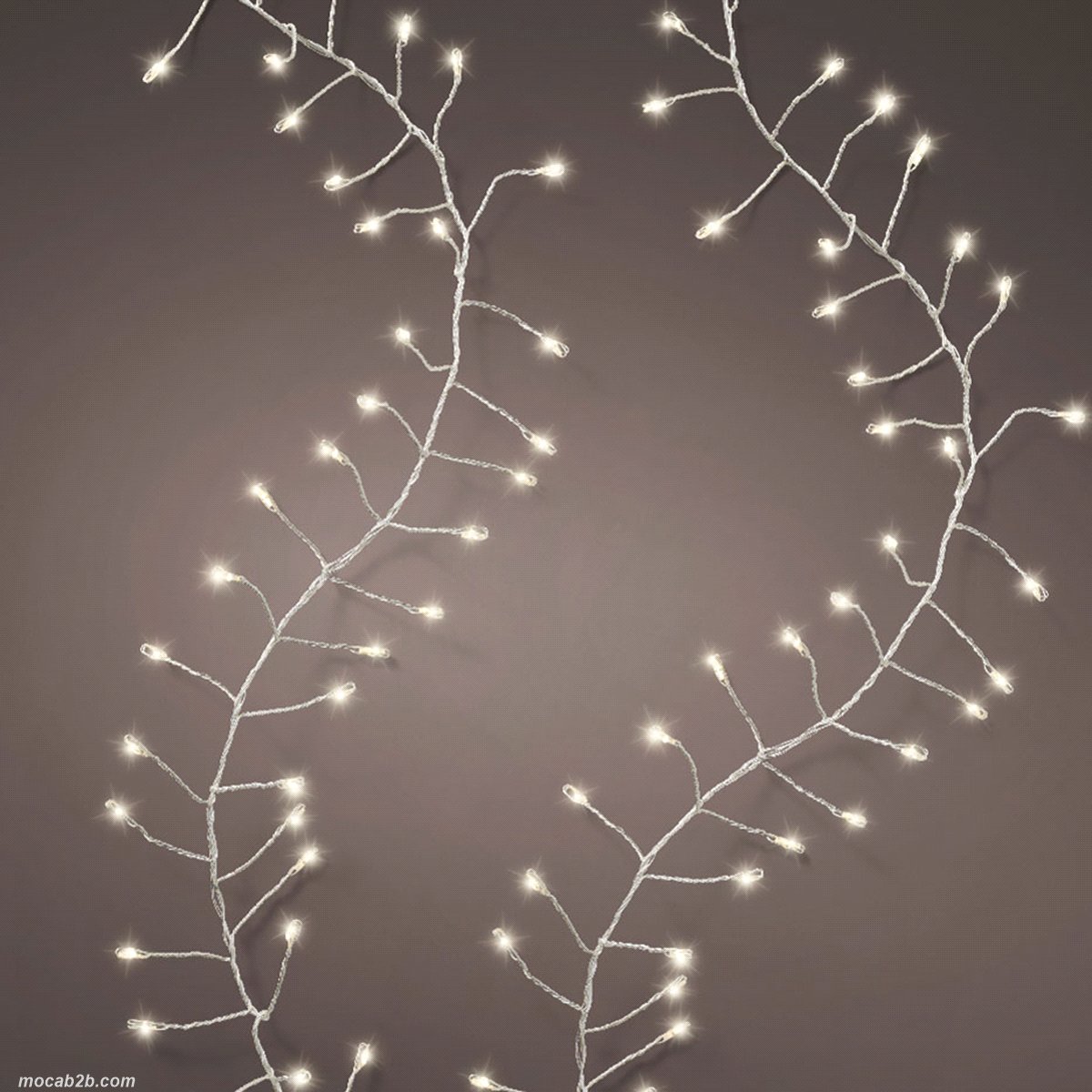 Filo argento micro led bianco caldo 8 funzioni, effetto scintillio, da esterno, lunghezza 12 mt. 