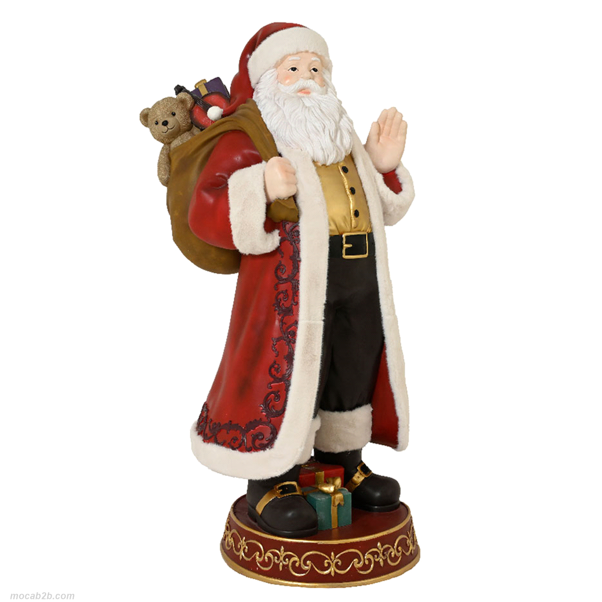 Babbo Natale rosso e altri colori in resina. Misure: 79x75 h. 170cm. 