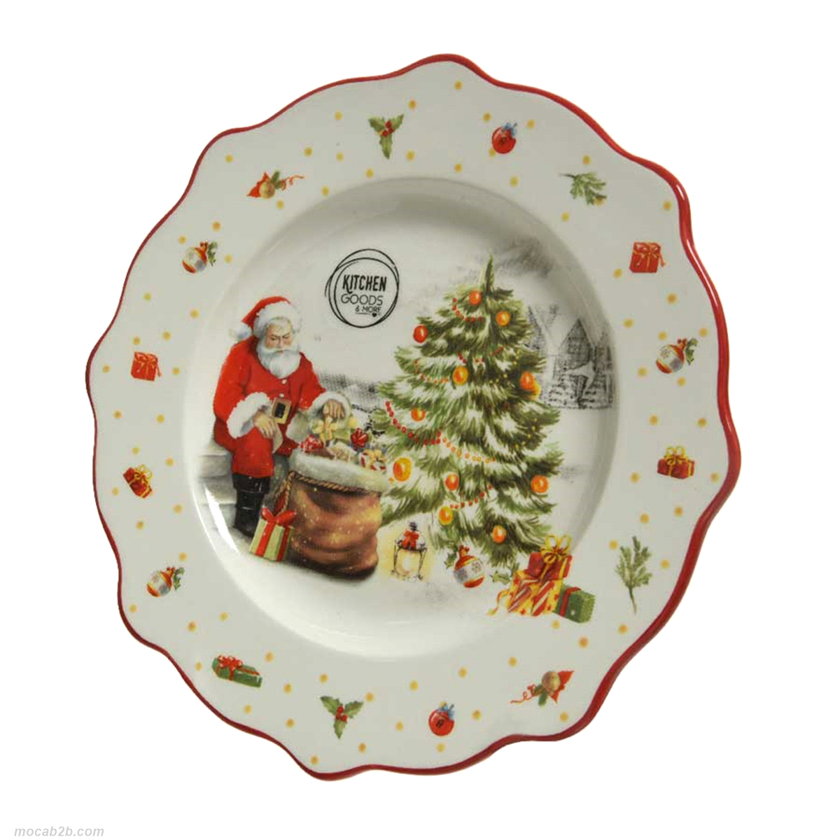 Piatto Babbo Natale in dolomite @26cm. 