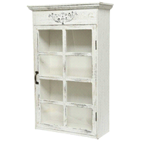 Mobiletto bianco da interno con anta a vista.Dimensioni 44x17,5 h.70cm. 