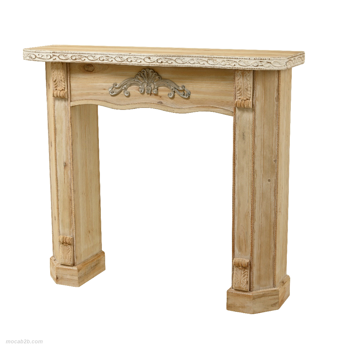 Camino in legno naturale da interno. Misure: 29,5x111 h. 100cm. 