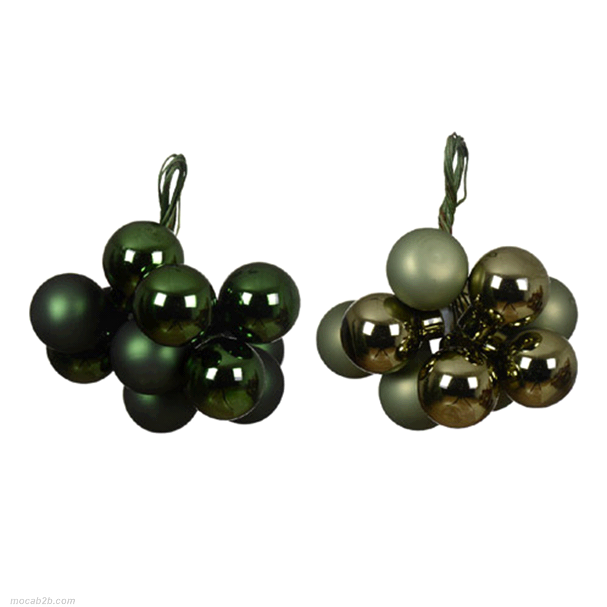 PALLINE VERDE CHRISTMAS GRAPPOLO IN VETRO @2 