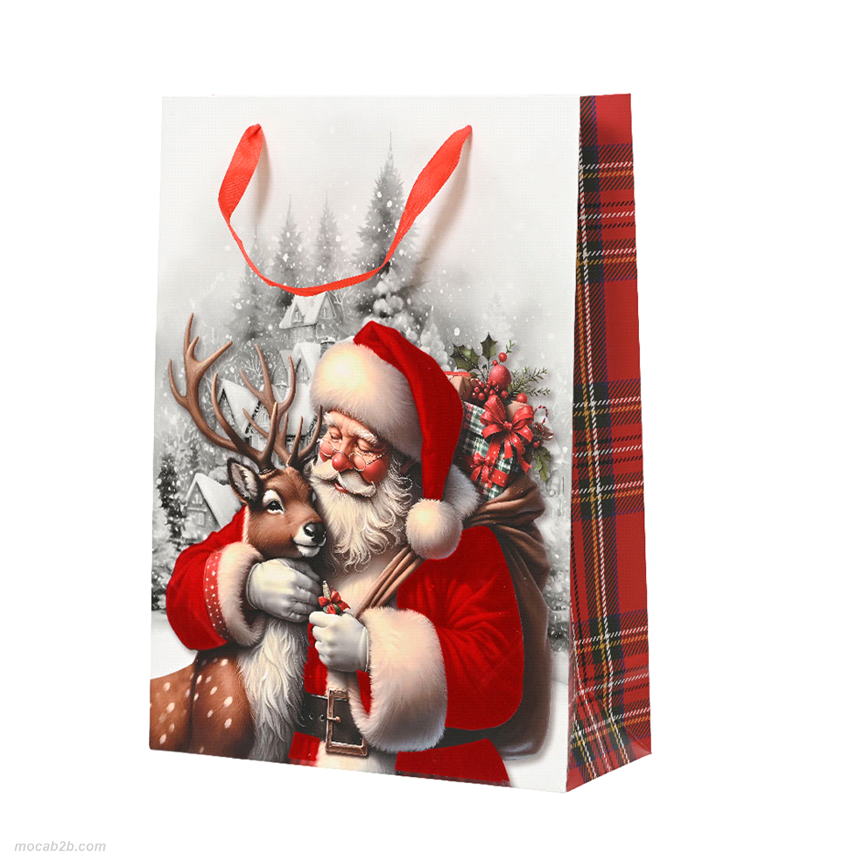 GIFTBAG BABBO NATALE/RENNA 8x18x24 