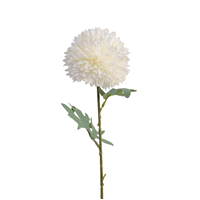Fiore decorativo Hidrangea bianca con foglie verdi in plastica 10x10 h. 60cm. 