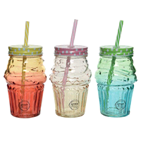 BICCHIERI DRINK VETRO 3COL.@9x14x3pz 