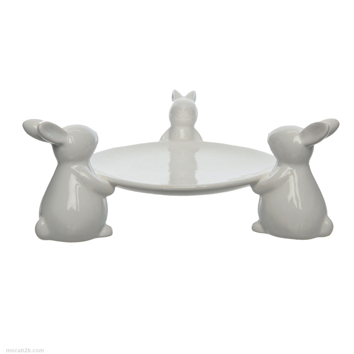 ALZATA BIANCA 3 CONIGLI CER. 20x22x8 