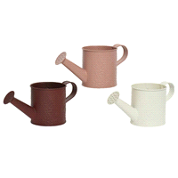 Innaffiatoio zinzato in 3 colori assortiti bianco, terracotta e marrone scuro. Misure: 22x10 h.10cm. 