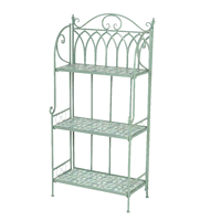 Scaffale Orleans verde chiaro in ferro da esterno. Misure: 28,5x57 h.118cm. 