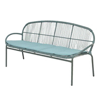 Panca salento verde in vimini da esterno. Misure: 174x68 h. 85cm. 